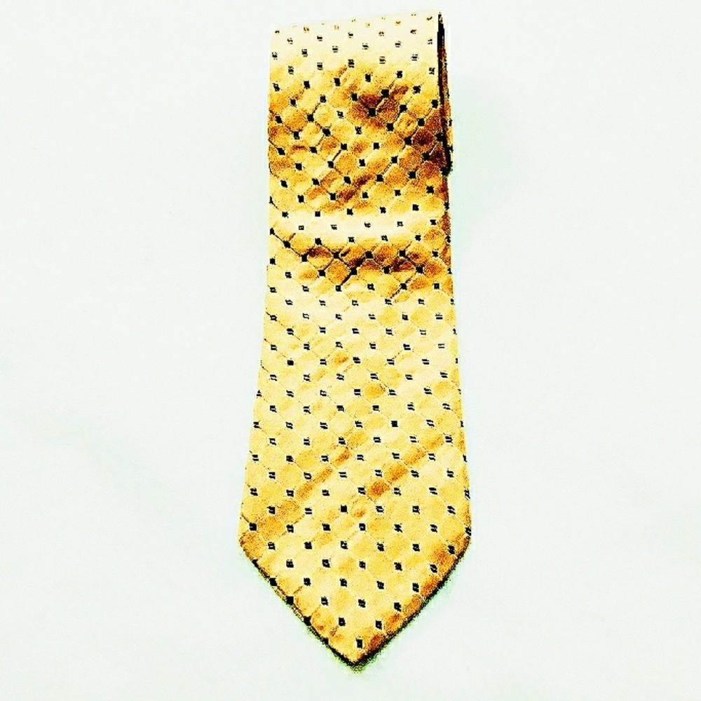 Beige Gold Silk Tie Tommy Hilfiger